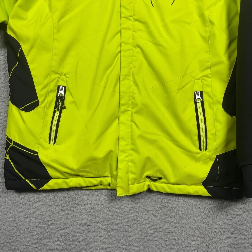 Spyder Kids Neon Yellow Black Ski Jacket 10k/10k Big Kids Size 18 XL 5058-11